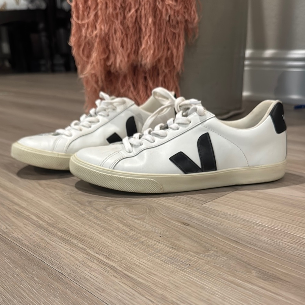 Veja Women's White and Black Sneakers